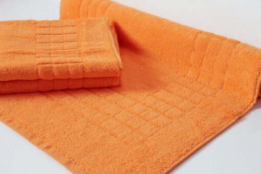 Restmor Ltd Hotel Quality Multi Pack of Bath Mats 700gsm 100% Egyptian Cotton Cotton Extra Thick Luxury Feel in 20+ colours including white, silver, teal, aqua, greens, reds, neon colours (ORANGE)