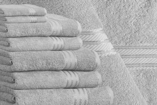 Silver Bathroom Towel Set Egyptian Cotton 6 Piece Towel Bale