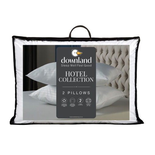 Supreme Comfort Plump Pillow Pair Satin Stripe Cotton by Downland