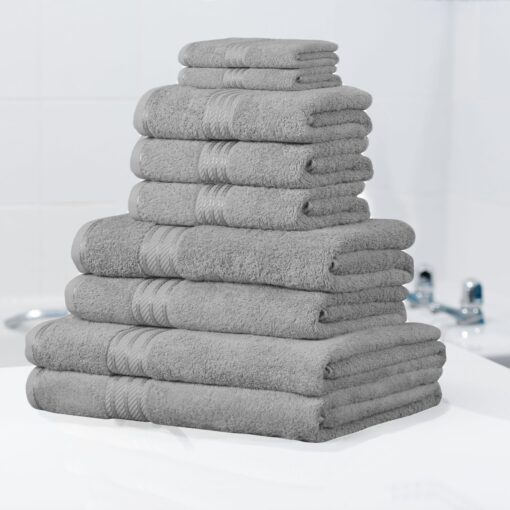 Towel Sets Egyptian Cotton Towels Silver 6 Piece Towel Bale