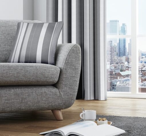 Whitworth Grey Stripe Cushion by Fusion