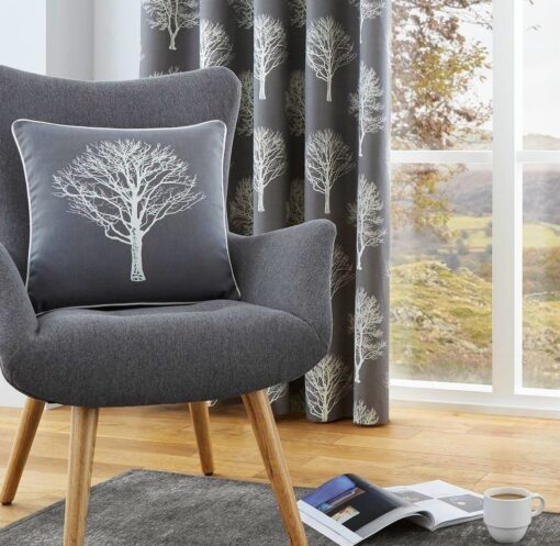 Woodland Tree Charcoal Cushion Cover 43 x 43 cm