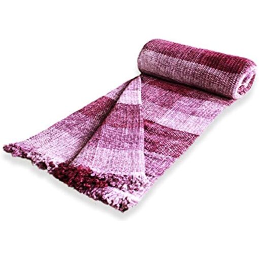 Zara Chenille Purple Throw Check Pattern by Restmor