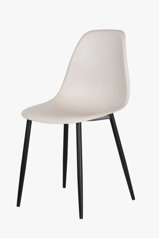 2x Curve Chair, Calico Plastic Seat With Black Metal Legs