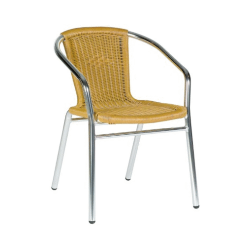 Acfa Aluminium Beige Weave Stacking Chair - Outdoor
