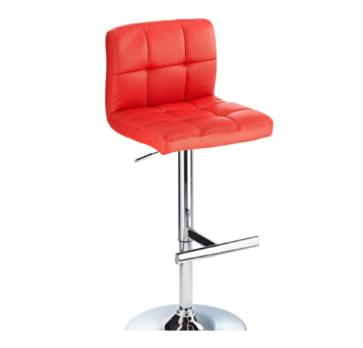 Cuborn Bar Stool Red Faux Leather