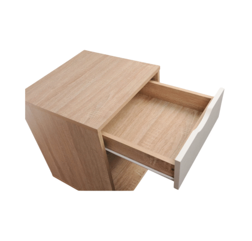 Dallone Nightstand With One Drawer Sonoma Oak & White