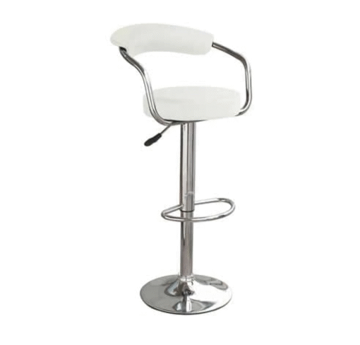 Drenzy White Bar Stool Arms Height Adjustable