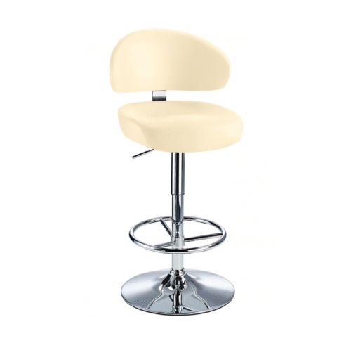 Jamaica Height Adjustable Bar Stool Cream Faux Leather