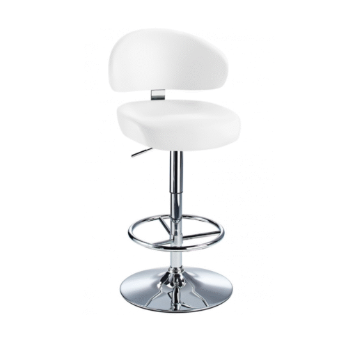 Jamaica Height Adjustable Bar Stool - White Faux Leather