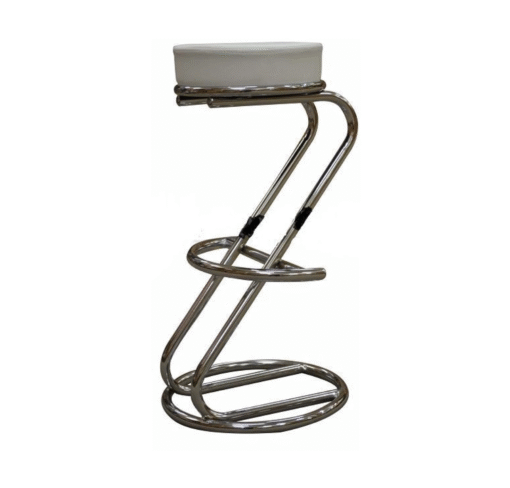 Lombardi Z Shaped Faux Leather Bar Stool - White
