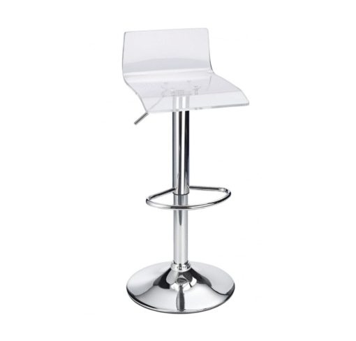 Wye Transparent Acrylic Adjustable Breakfast Bar Stool - Clear