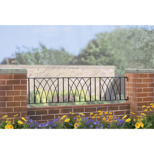Abbey Modern Metal Garden Railing Panel 395mm High
