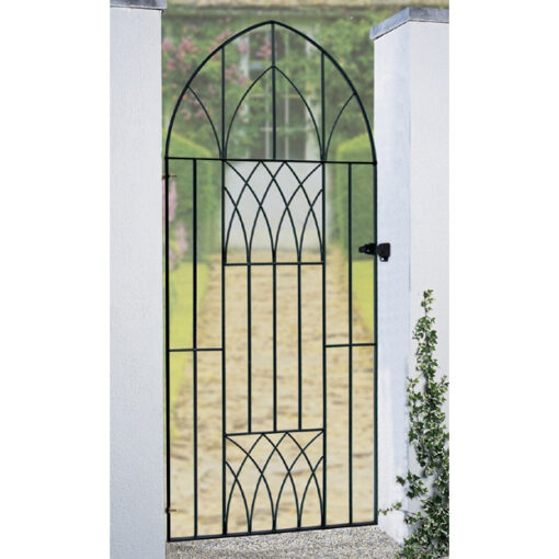 Abbey Modern Tall Bow Top Metal Garden Gate