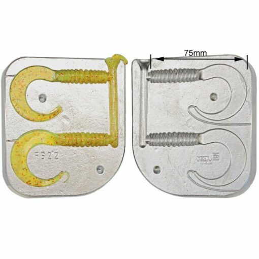 Aluminium Mould for 2 Rubber Soft Bait Twisters 1 size x 75mm Kayak fishing - cm522-mould-only