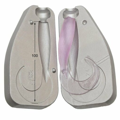 Aluminium Mould for a Rubber Soft Bait Twisters 1 size x 100mm Kayak fishing - mould-oly