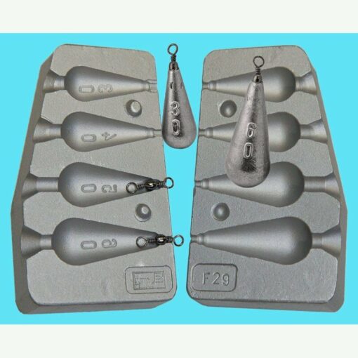 Aluminium Mould for Arsley Pear Bomb lead sinker mould pier sea carp fishing - cb29-mould-only