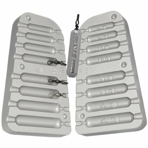 Aluminium mould for Pencil Drop Shot weights 10g - 45g. Ideal for LRF and piers - cm81-100-barrel-and-drop-shot-swivels-8