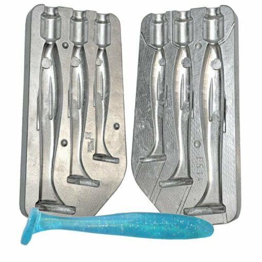 Aluminium Mould for Rubber Soft Bait Paddles 3 sizes 100/120/140mm - cm514-mould-only