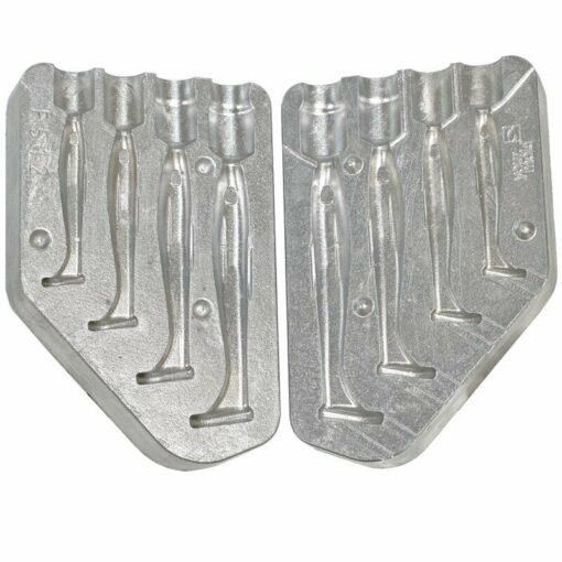 Aluminium Mould for Rubber Soft Bait Ribbed Paddles 80/100mm kayak rib fishing - mould-only