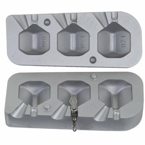 Aluminium Mould produces 3 Dumpy Dice sinker weight Carp Barbel Chub ledgering