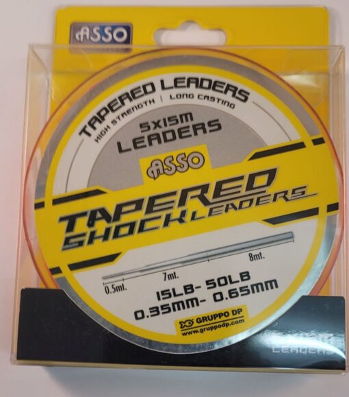 Asso Tapered Shock Leaders - YELLOW / RED/CLEAR/ORANGE 15-50lb 15-60lb 18-70lb