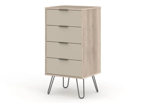 Augustine Driftwood 4 Drawer Narrow Chest Of Drawers.
