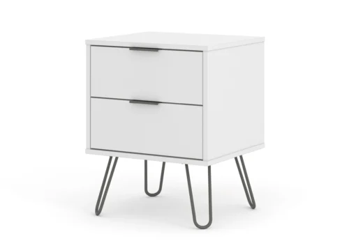 Augustine White 2 Drawer Bedside Cabinet