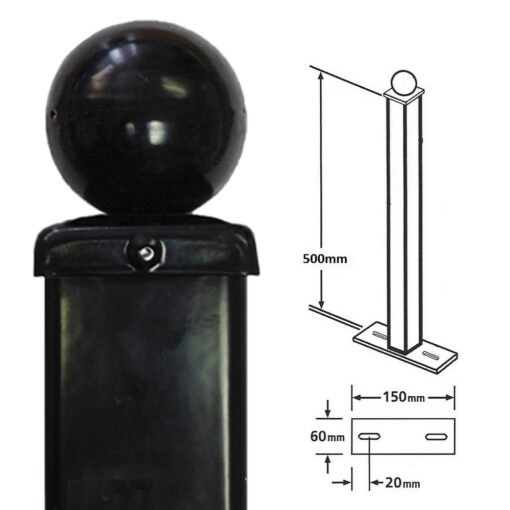 Ball top, Blank, Bolt down Metal Post
