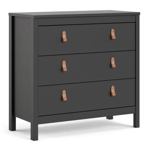 Bartikan Chest 3 Drawers in Matt Black