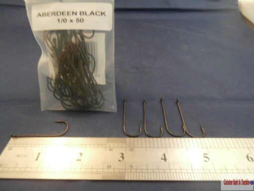 Black Aberdeen Sea Fishing Hooks. Choose your size and Quantity - Aberdeen Black 1/0, 100-poa