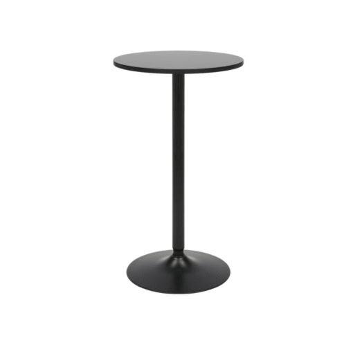 Camir Poseur Matt Black Table Round Black Wood