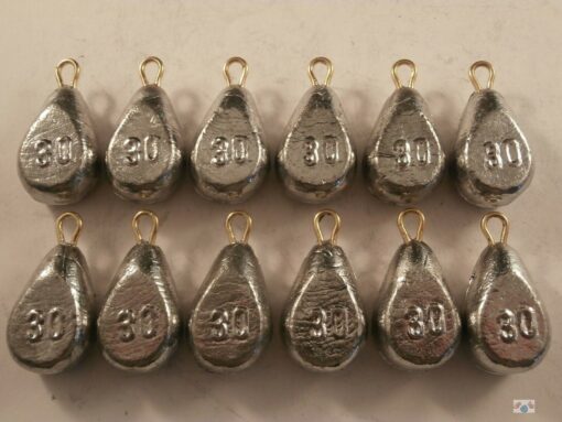 Carp Leads flat pear, textured, gloss all sizes