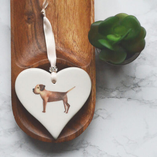 Ceramic Heart - Border Terrier