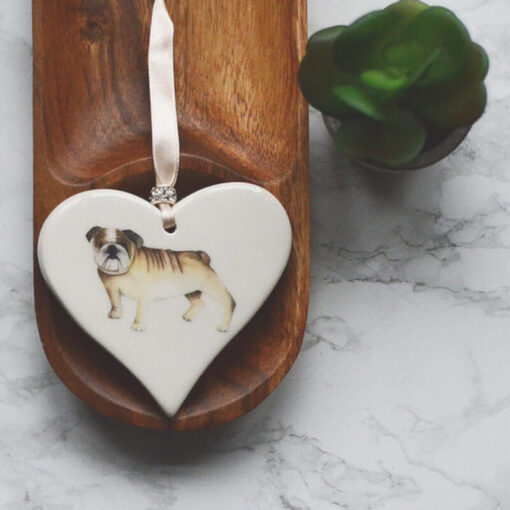 Ceramic Heart - English Bulldog