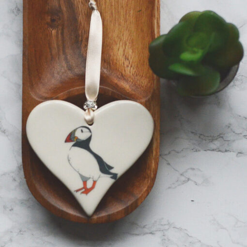 Ceramic Heart - Puffin