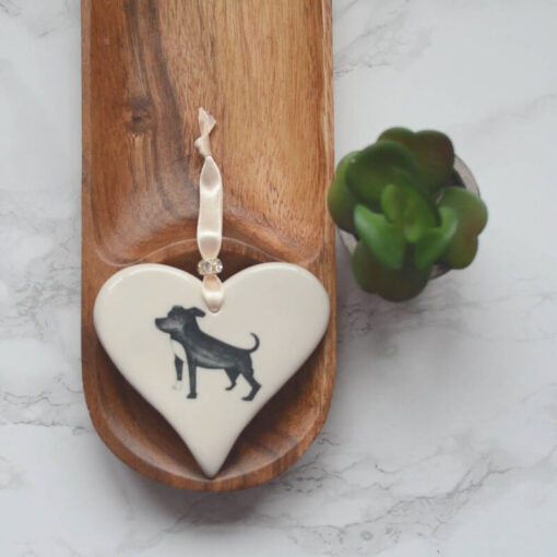 Ceramic Heart - Staffordshire Bull Terrier