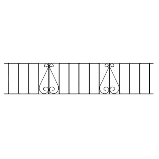 Classic Scroll Metal Garden Railing Panels 356mm High