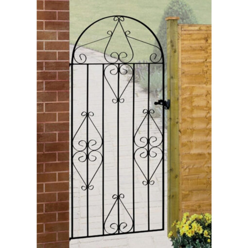 Classic Scroll Tall Bow Top Metal Garden Gate