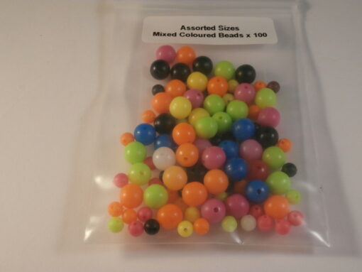 Coloured Beads Mixed 5mm and 8mm x 100 Attractors for Rigs, Lures,Spoons,Jigs