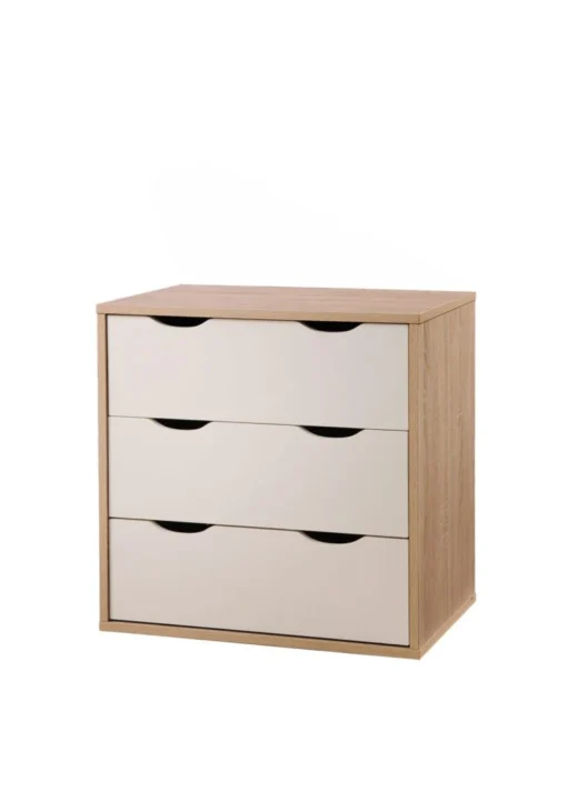 Dallone 3 Drawer Chest Sonoma Oak & White