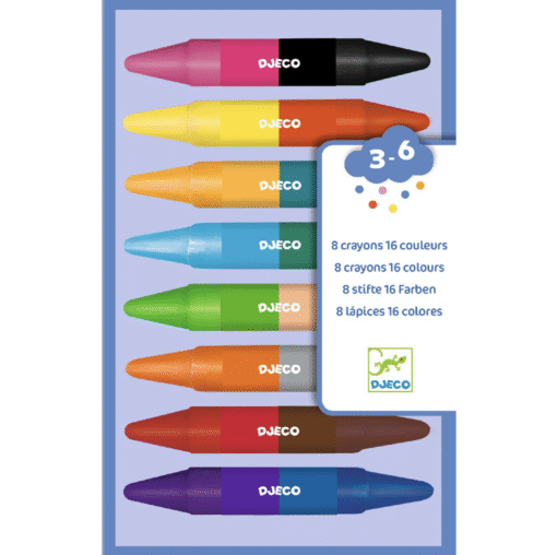 Djeco - 8 Double Ended Wax Crayons