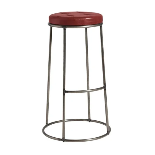 Ducat 75 - Clear Lacquered Metal Frame - Vintage Red Seat.
