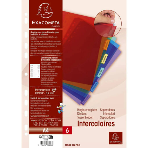 Exacompta A4 Document 6-Part File Dividers