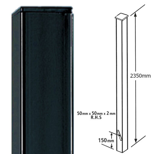 Flat top, Blank, Concrete-In Metal Post