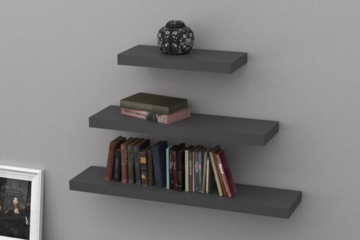 Floating Shelf Kit | Dark Grey | 90x25x5cm