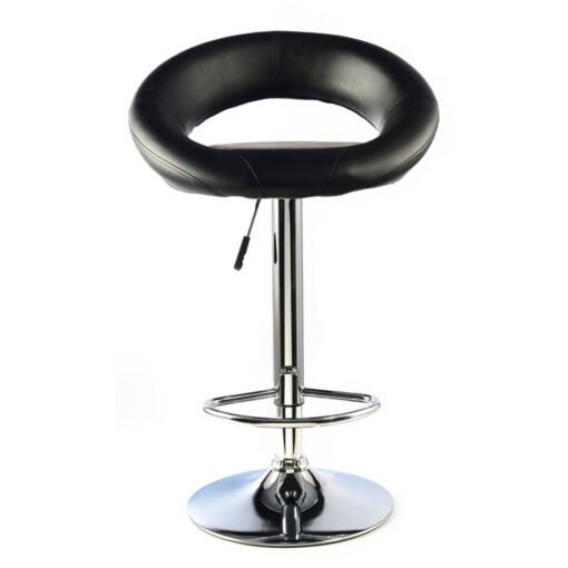Furrai Bar Stool PU Chrome & Black (2s)