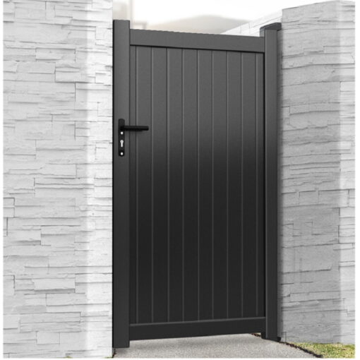 Harrogate BLACK Aluminium Garden Gate 1800mm (5ft 11in) High Quality