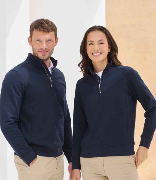 Henbury Unisex Sustainable 1/4 Zip Sweatshirt