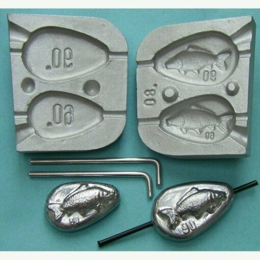 Inline Flat Pear lead mould weights fishing lead mould Carp Boat Fishing ,